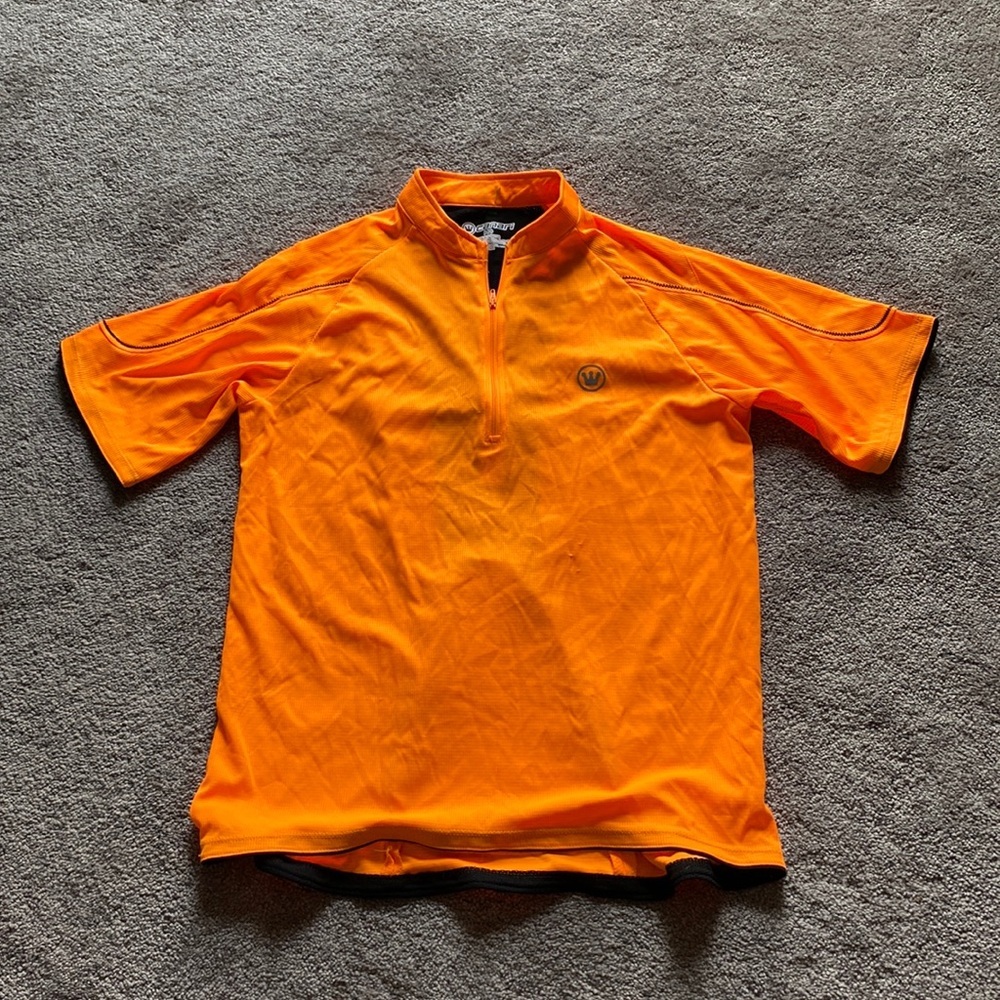 Canari Orange Quarter Zip Cycling Jersey Athletic Bike Shirt SIZE M